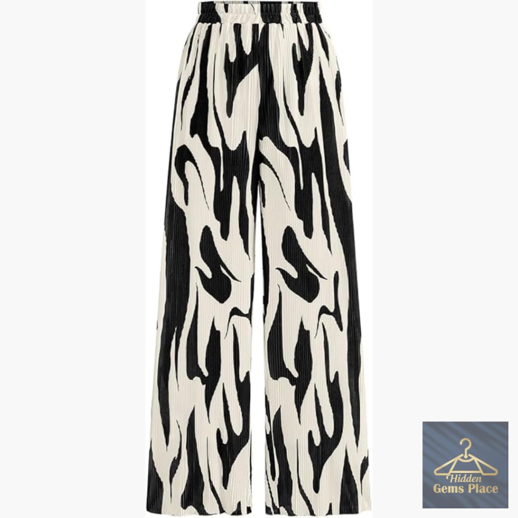 Wide Leg Palazzo Pants High Waist Pleated Lounge Casual Dressy